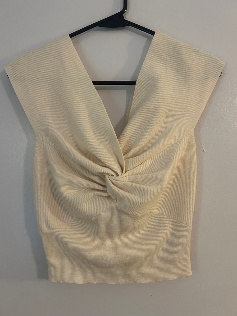 Cider Cream Twist-Front Knit Tank